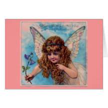 Victorian Child Fairy Girl Fairy Children Card