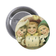 Victorian Christmas Children; Best Friends Button