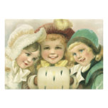 Victorian Christmas Children; Best Friends Custom Invitations