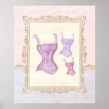 Victorian Corsets / Bustiers in Lace Frame Poster