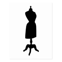 Victorian Dress Form Silhouette Post Card