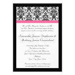 Victorian Fuchsia Pink and White Damask Personalised Announcements