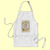 VICTORIAN GIRL HARRISON FISHER STYLE PRINT cropped aprons