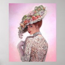 Victorian Lady Decor Portrait Art poster