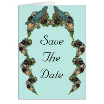 Victorian Love Birds Save the Date Invitation Greeting Card