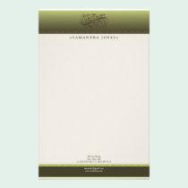 Victorian Olive Green Customised Stationery stationery