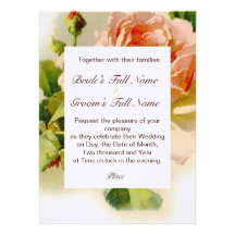 Victorian Pink Rose Wedding Invitation