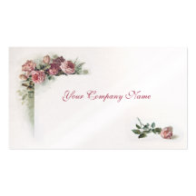 Victorian pink roses business card