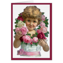 Victorian Rose Wreath Card