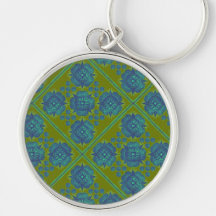 Victorian Roses Blue Key Chains