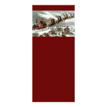 Victorian Santa Claus Reindeer and Sleigh Personalized Invite