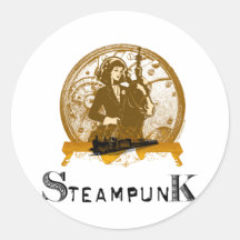 Victorian steampunk space gal stickers