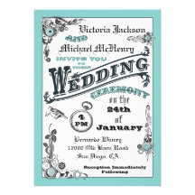 Victorian Steampunk Wedding Invitations