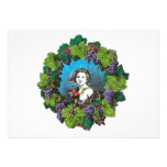 Victorian style boy in grape wreath personalised invite