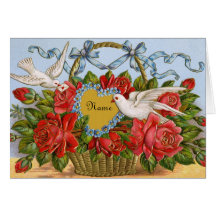 Victorian Valentine Card - Personalise with Name