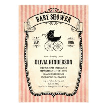Victorian Vintage Baby Shower Invitations for Girl