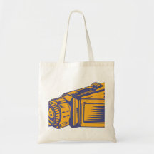 Video Camera Recorder Woodcut Bag