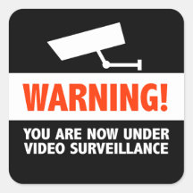 Video Camera Surveillance Square Sticker