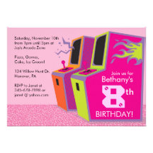 Video Game Birthday Party Invitations