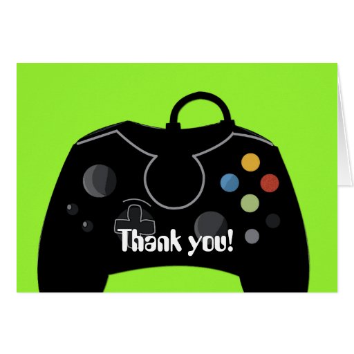 Video Game Birthday Thank you Card (Neon Green)