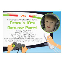 Video Game Party - Personalised Invitations