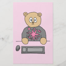 Video Game Player Bear. Personalized Flyer
