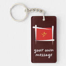 Vietnam Brush Flag Acrylic Key Chains