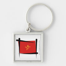 Vietnam Brush Flag Key Chains