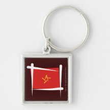 Vietnam Brush Flag Keychains