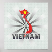 Vietnam Flag Map 2.0 Posters