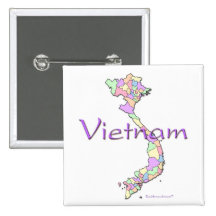 Vietnam Map Pinback Button