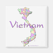 Vietnam Map Refrigerator Magnets