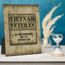 Vietnam Vet Gratitude Commemorative Personalised Photo Plaques
