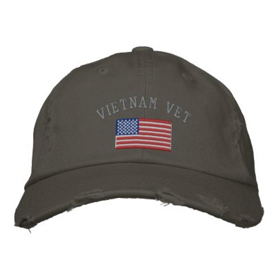 Vietnam Vet with American Flag Embroidered Hats Vietnam Vet with American Flag Embroidered Hats