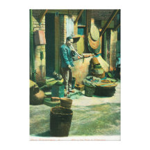 View of a Man Smoking Out of his Pipe Gallery Wrapped Canvas