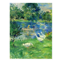 View of Bois de Boulogne by Berthe Morisot Post Card