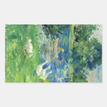 View of Bois de Boulogne by Berthe Morisot Rectangular Stickers
