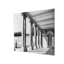 View of peristyle and left wing of the Trianon Stretched Canvas Print