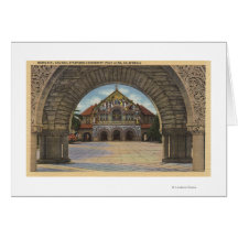 View of the Memorial Church, Stanford U. Card
