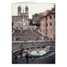 View of the Spanish Steps or Scalinata Card