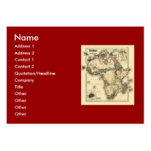 Viintage 1874 Map of Africa  Antique African Print Business Card Template