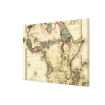 Viintage 1874 Map of Africa  Antique African Print Stretched Canvas Print