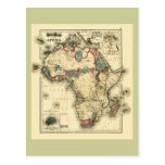 Viintage 1874 Map of Africa  Antique African Print Postcards