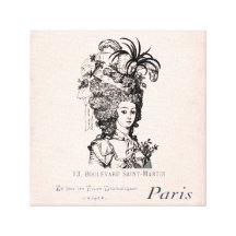 Vinage French Marie Antoinette stretched canvas Canvas Print