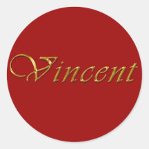 VINCENT Name Branded Personalised Gift Stickers