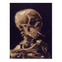 Vincent Van Gogh Skull with a Burning Cigarette Postcards