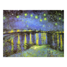 Vincent van Gogh's Starry Night Over the Rhone Custom Invites