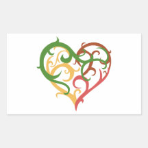 vine heart 2 rectangle stickers