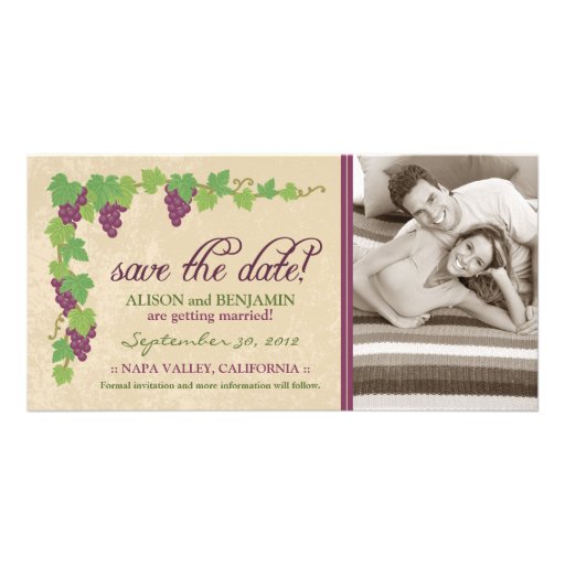 Vineyard Save the Date Announcement (Parchment) Personalized Photo Card