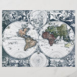 Vintage 1658 Nicolao Visscher World Map Personalised Flyer